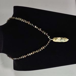 Green Freshwater Pearl Necklace and Earrings